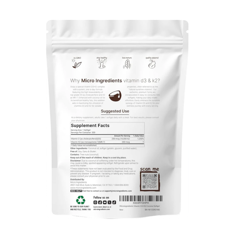 Bellaria - Suplemento de Vitamina D3&K2 en cápsulas blandas de Micro Ingredients
