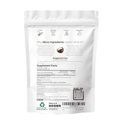 Bellaria - Suplemento de Vitamina D3&K2 en cápsulas blandas de Micro Ingredients